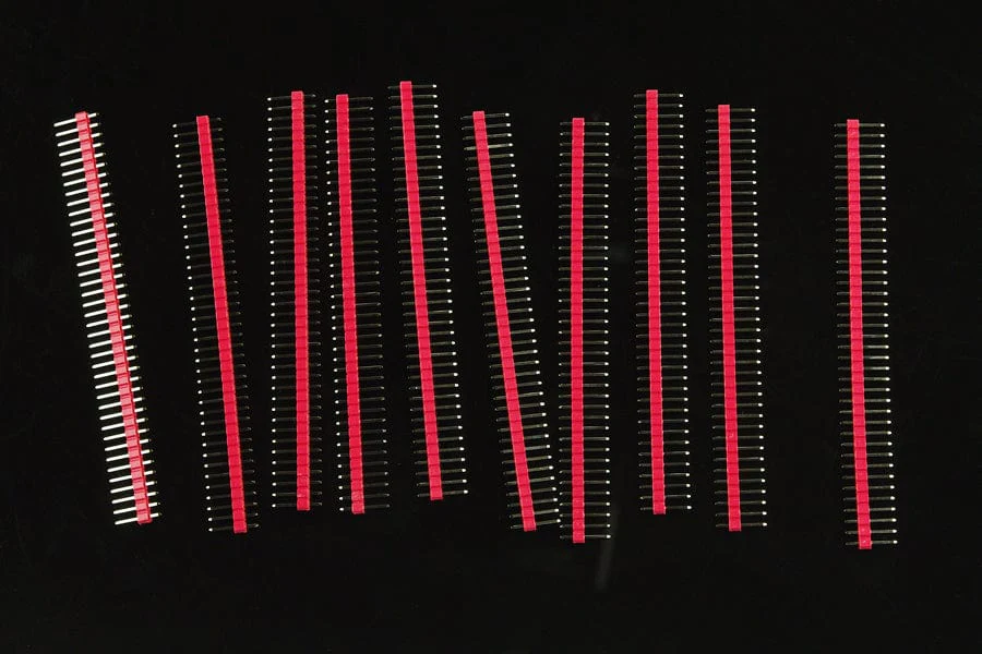 0.1″ (2.54 mm) Arduino Male Pin Headers (Straight Red 10PCS)
