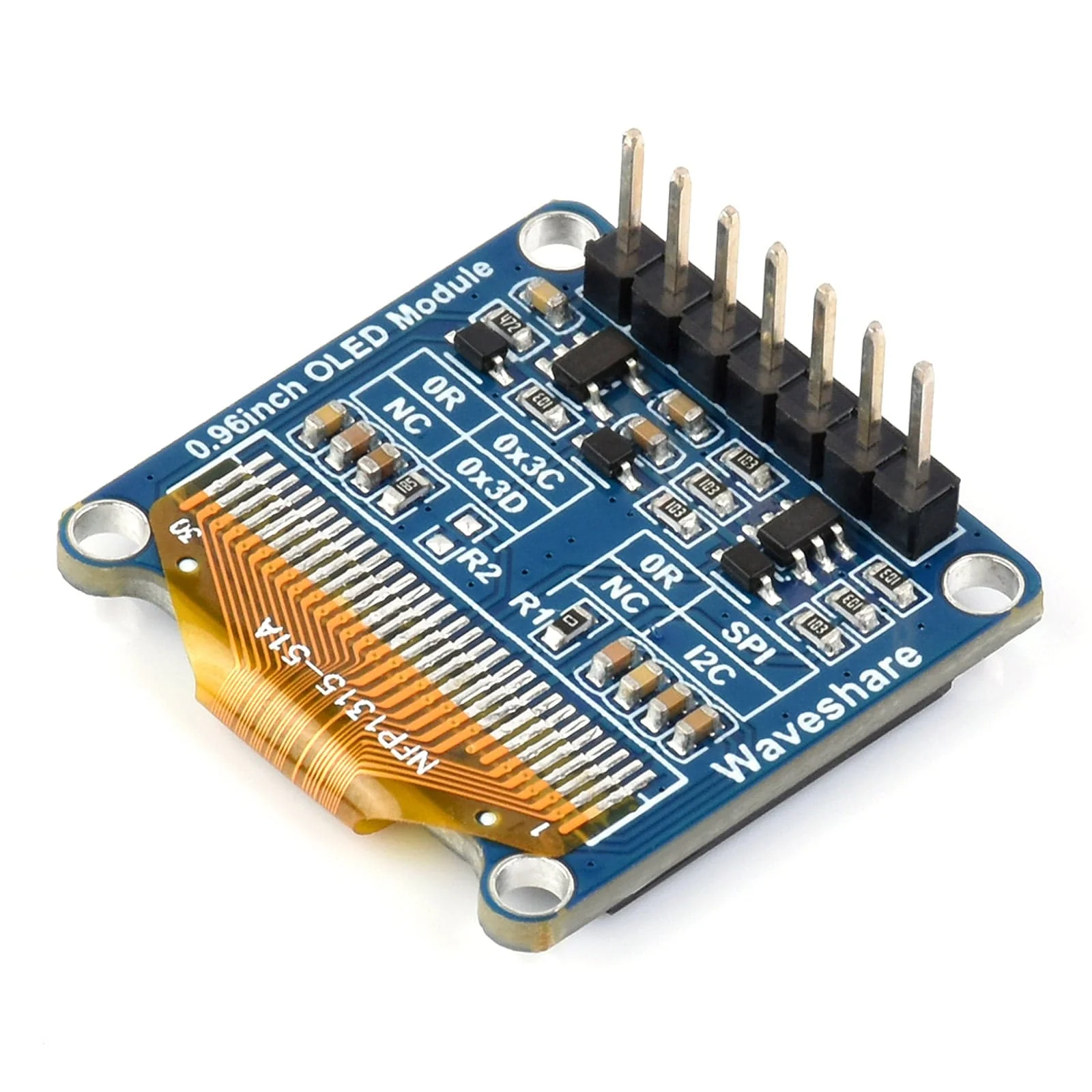 0.96" OLED Display Module - Upper Yellow/Lower Blue (128x64) - Image 3