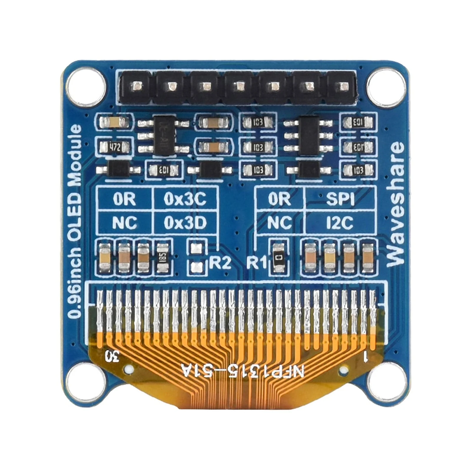 0.96" OLED Display Module - Upper Yellow/Lower Blue (128x64) - Image 4