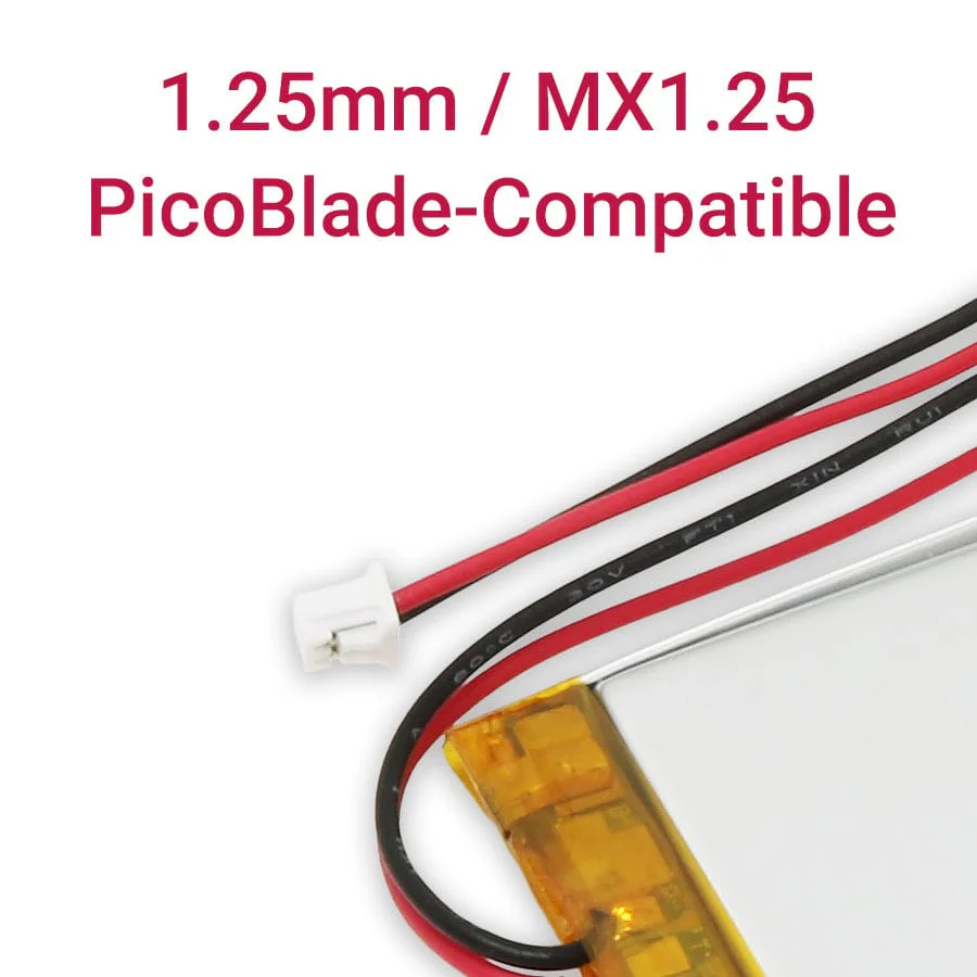 1200mAh 3.7V LiPo Battery - 1.25mm PicoBlade Connector - Image 2