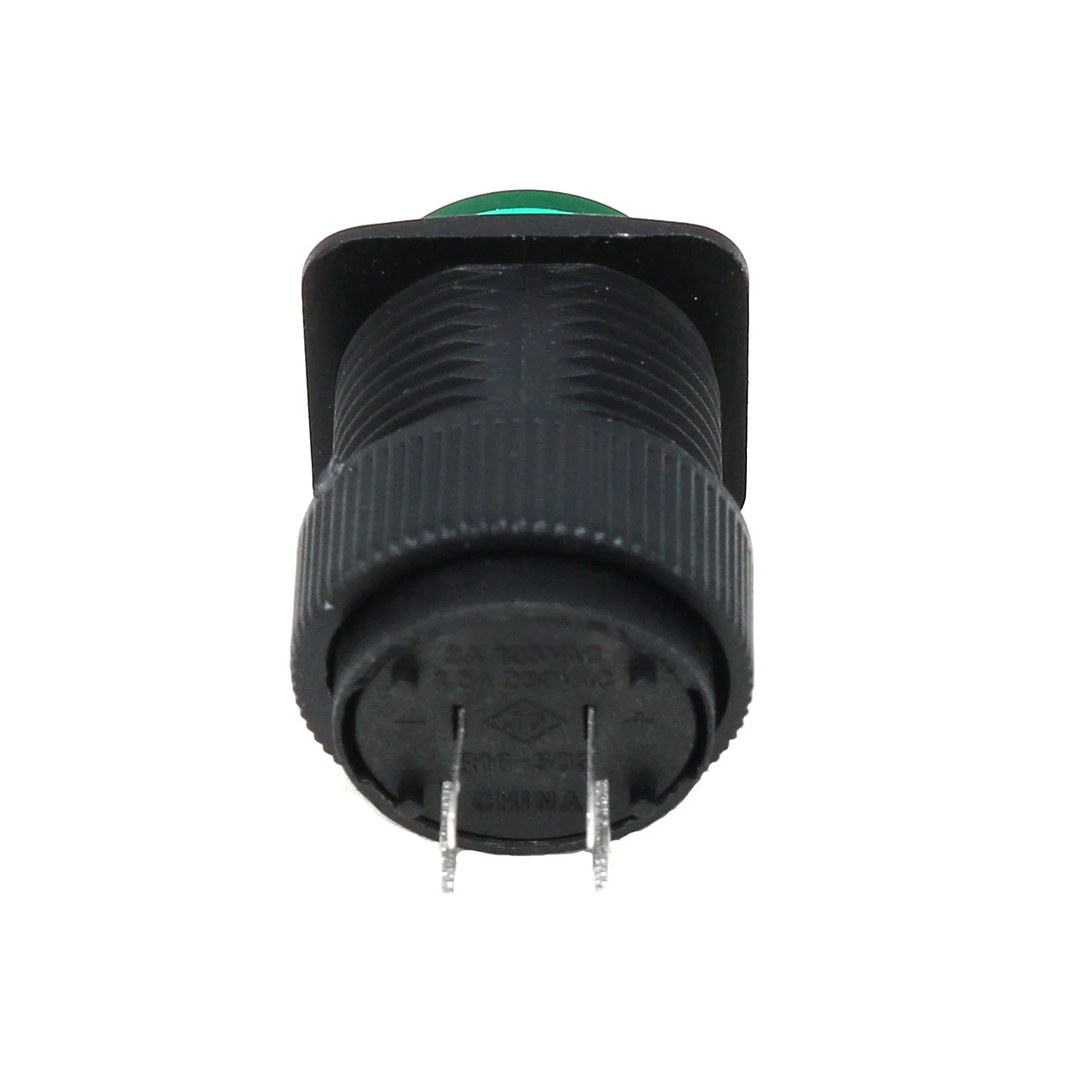 16mm Illuminated Pushbutton - Green Latching On/Off Switch - Image 2