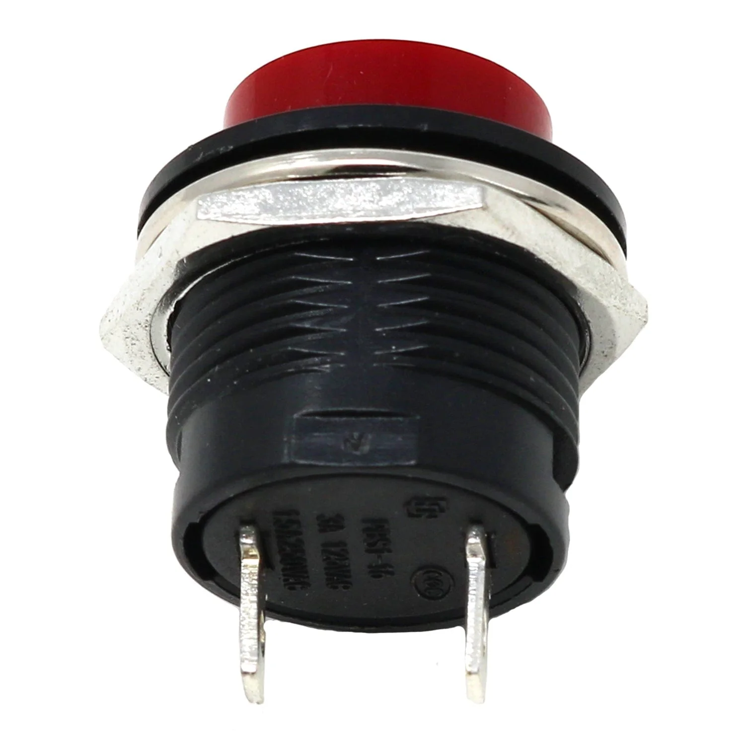 16mm Panel Mount Momentary Pushbutton - Burgundy - Image 2