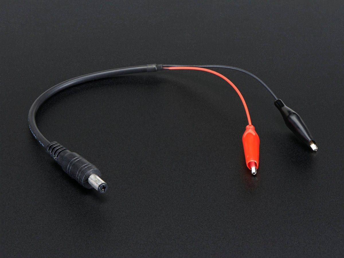 2.1mm DC Barrel Plug to Alligator Clips
