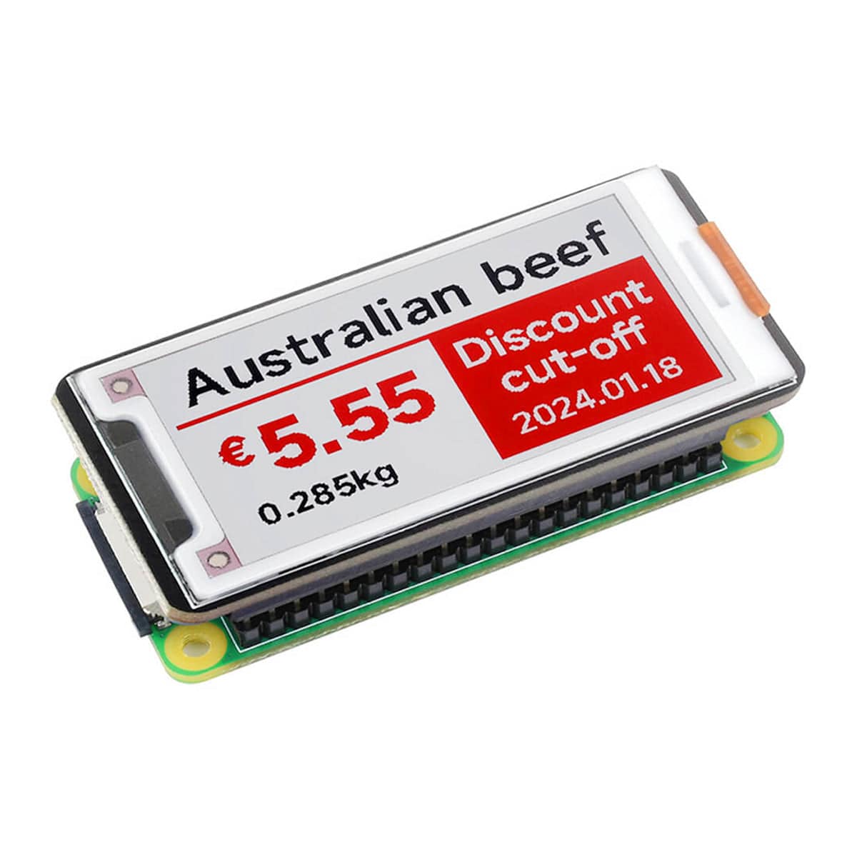 2.15" ePaper HAT+ for Raspberry Pi - Red/Black/White (296 x 160)