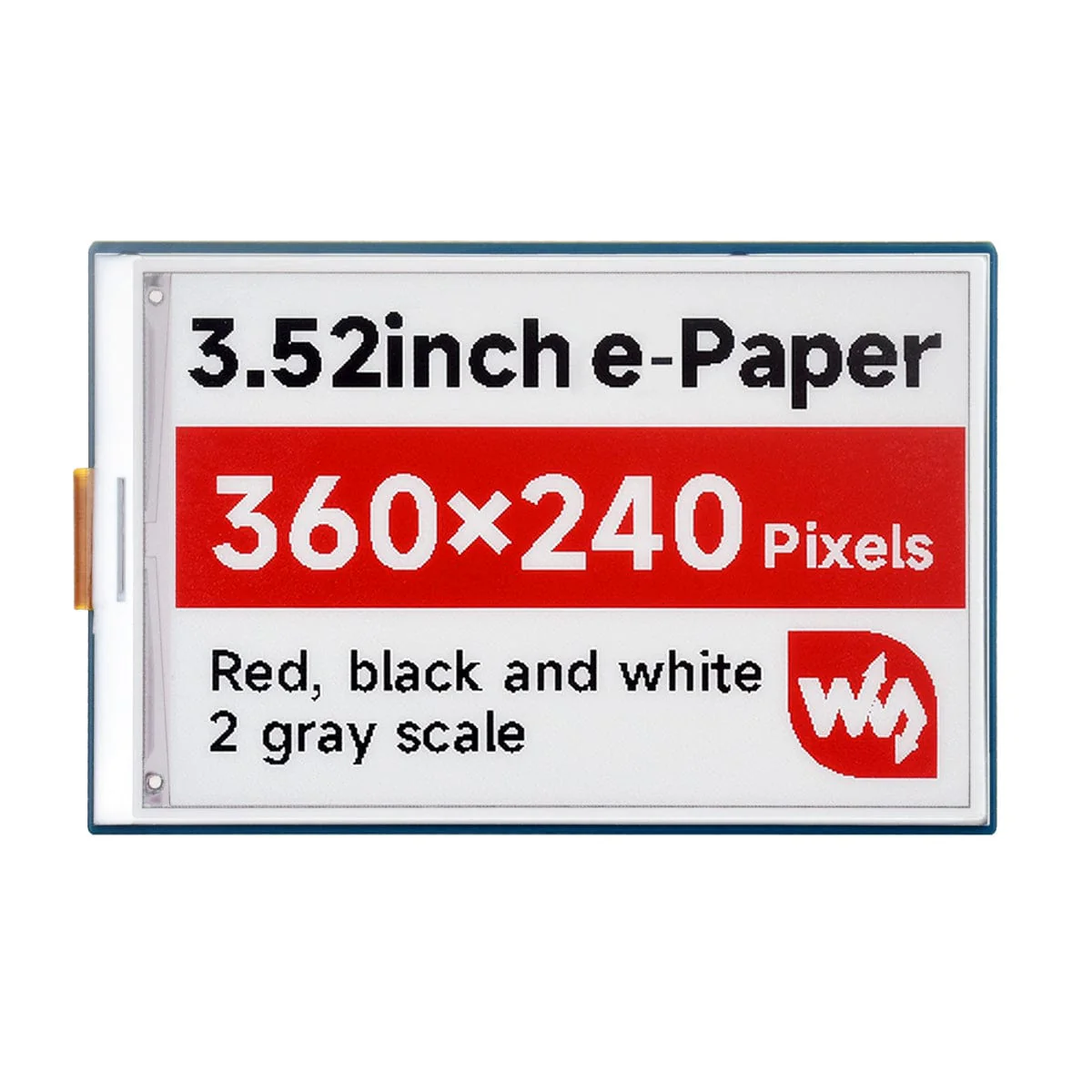 3.52" ePaper HAT for Raspberry Pi - Red/Black/White (360x240)