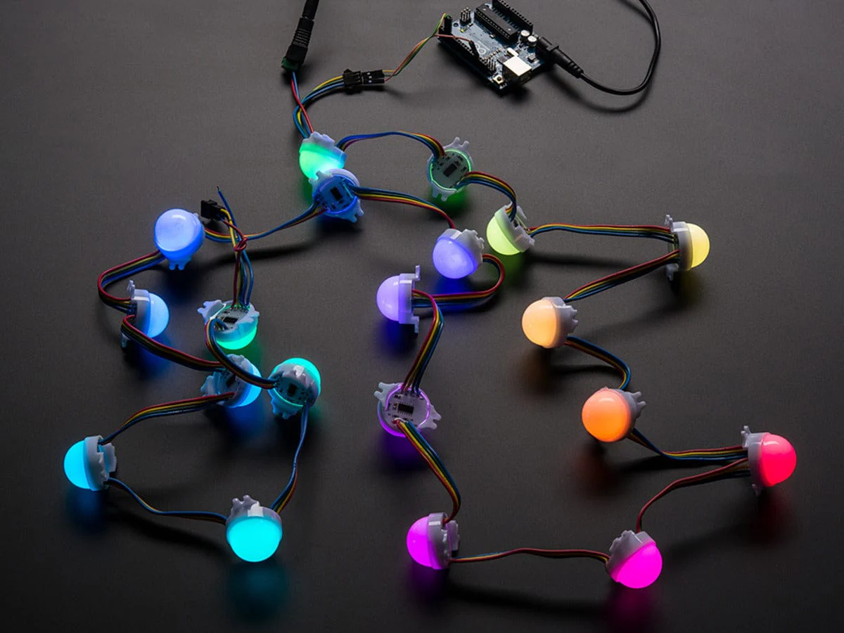 30mm Dots - 12V Digital RGB LED Pixels (Strand of 20) (WS2801)