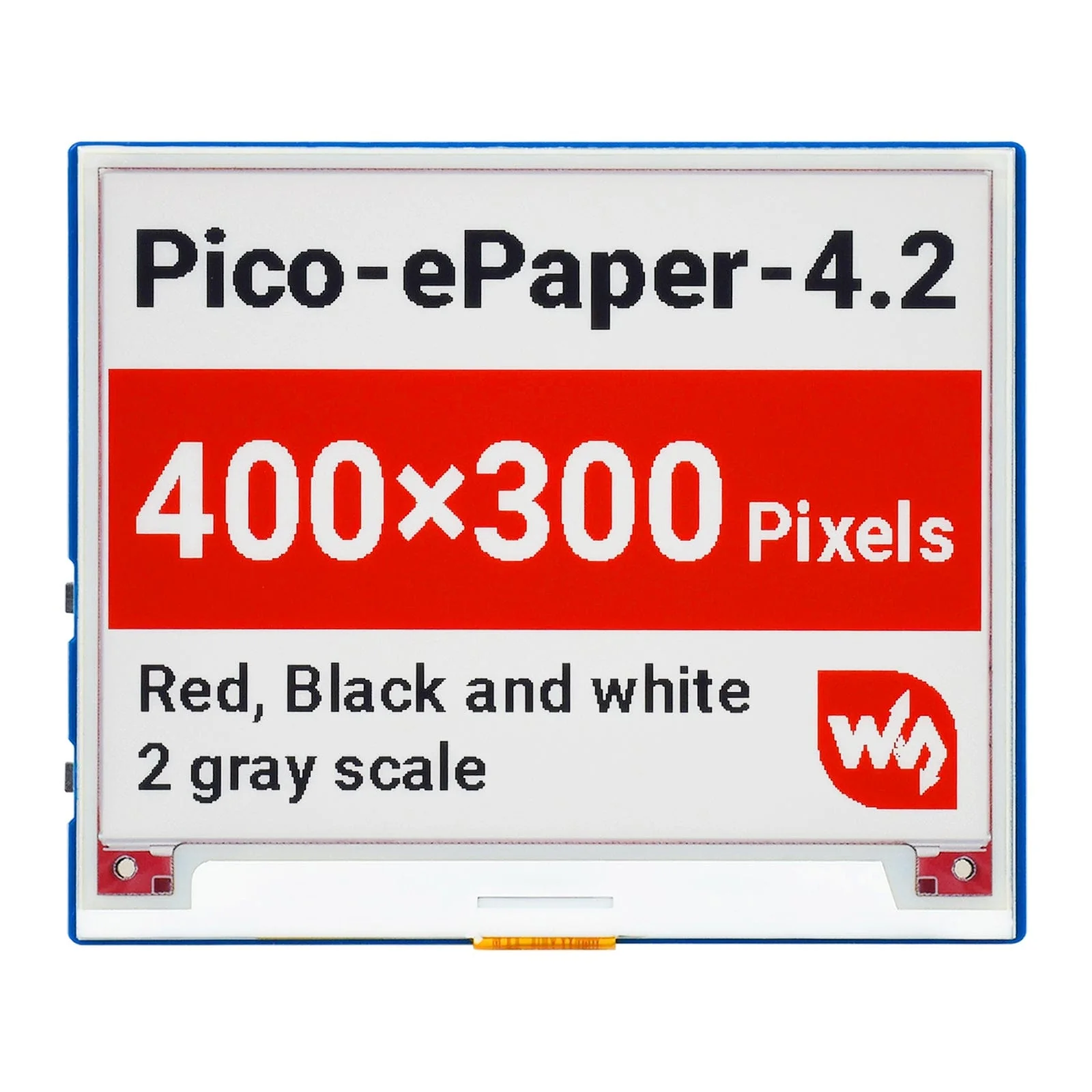 4.2" ePaper Display Module for Raspberry Pi Pico - Red/Black/White (400x300)
