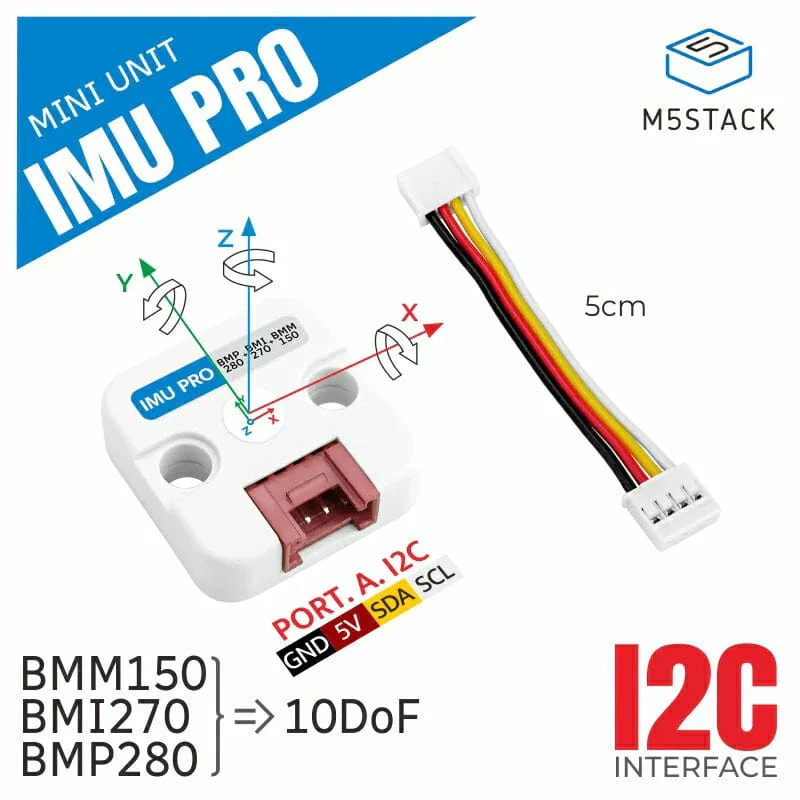 6-DoF IMU Pro Mini Unit (BMI270, BMM150, BMP280) - Image 2