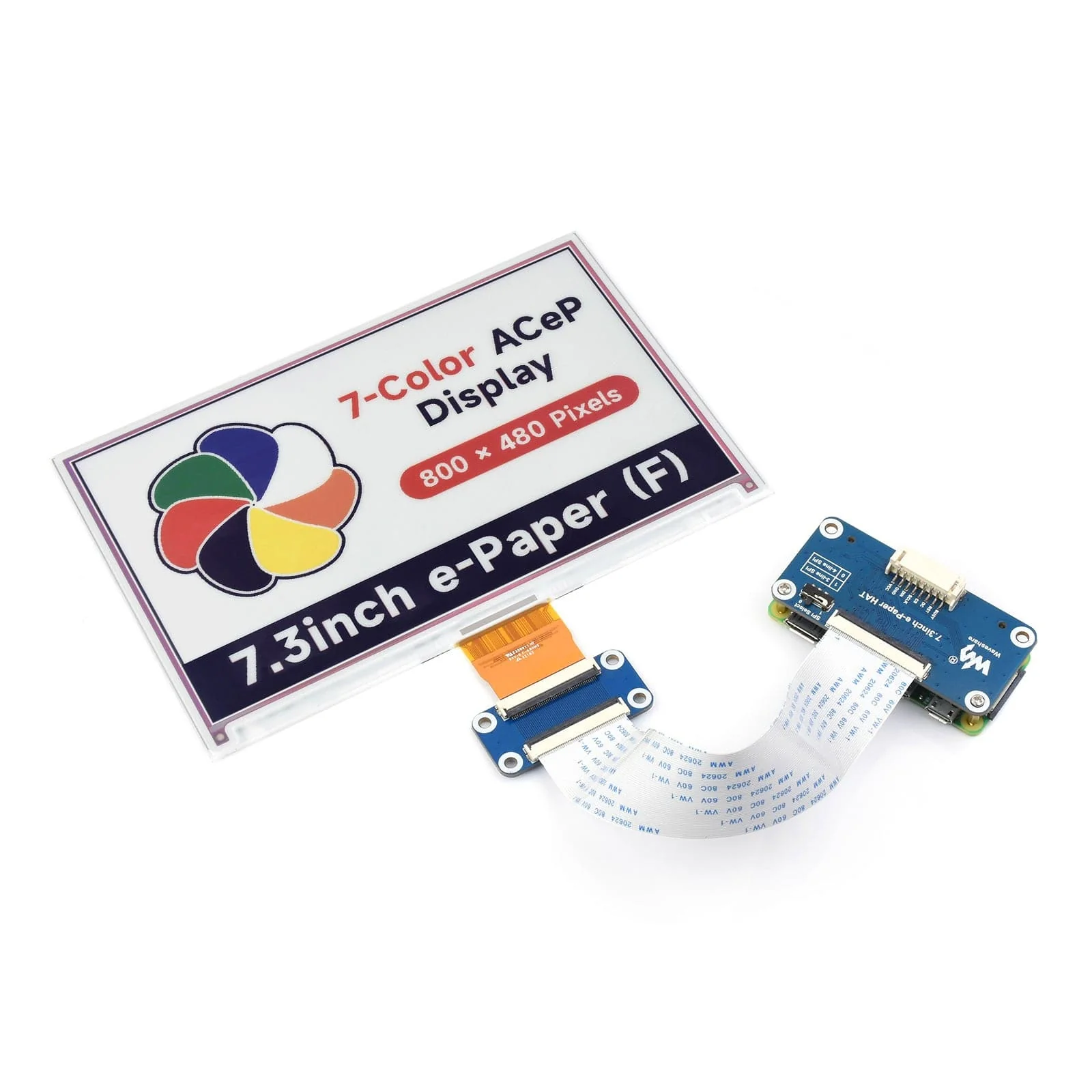 7.3" ACeP 7-Color ePaper Display Module (800×480)