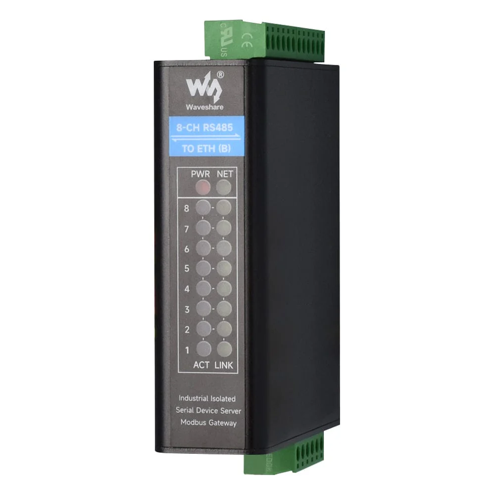 8-Channel RS485 to RJ45 Ethernet Serial Server (PoE Option)