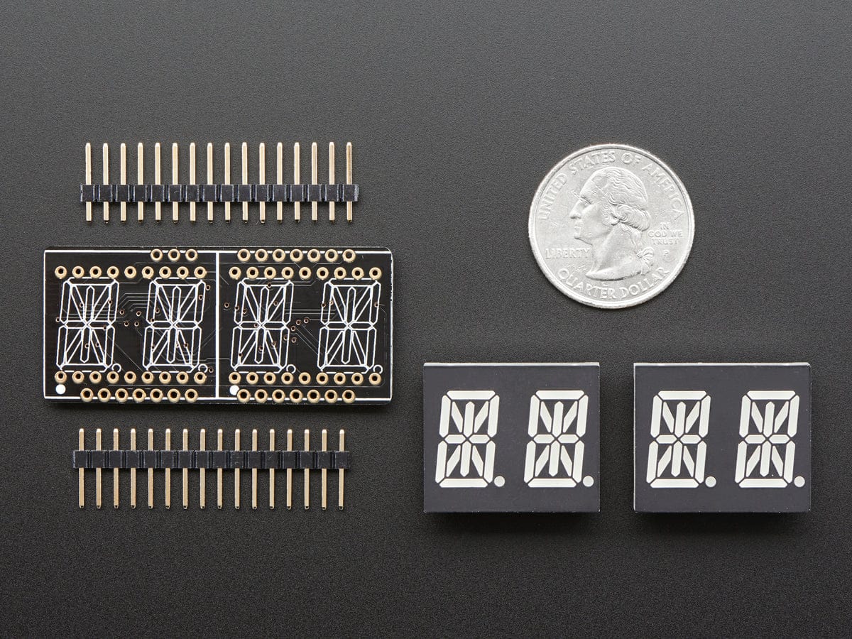 Adafruit 0.54" Quad Alphanumeric FeatherWing Display - Blue - Image 2