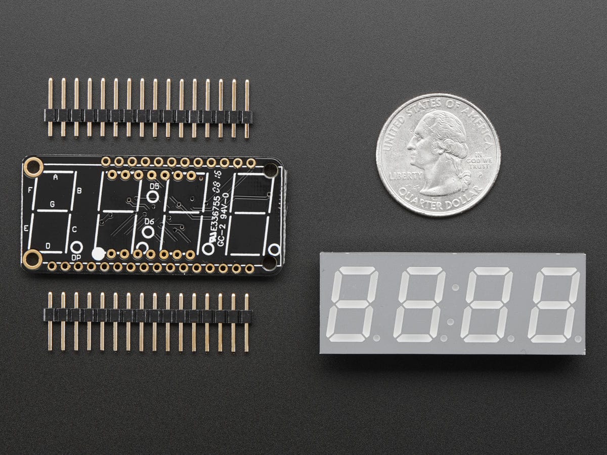 Adafruit 0.56" 4-Digit 7-Segment FeatherWing Display - Blue - Image 2
