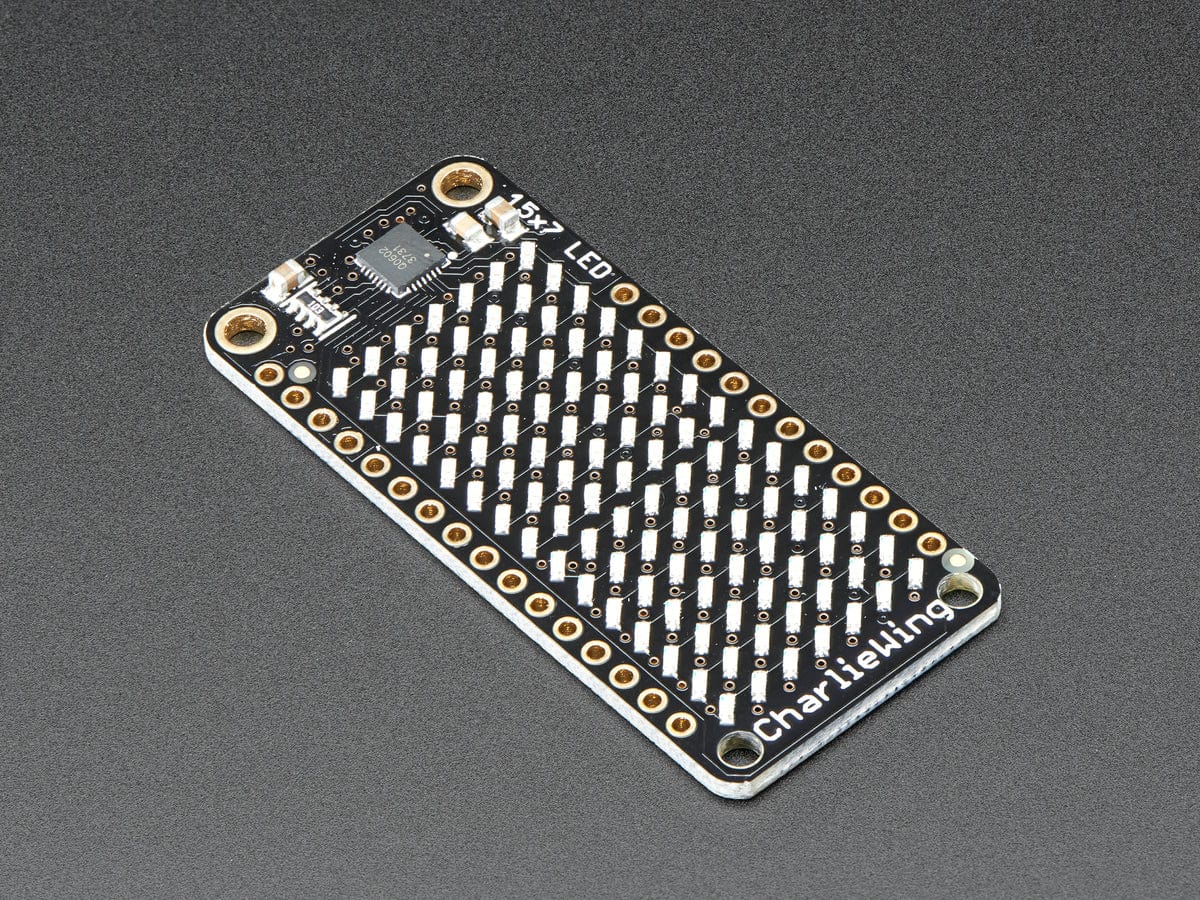 Adafruit 15x7 CharliePlex LED Matrix Display FeatherWing - Green - Image 4