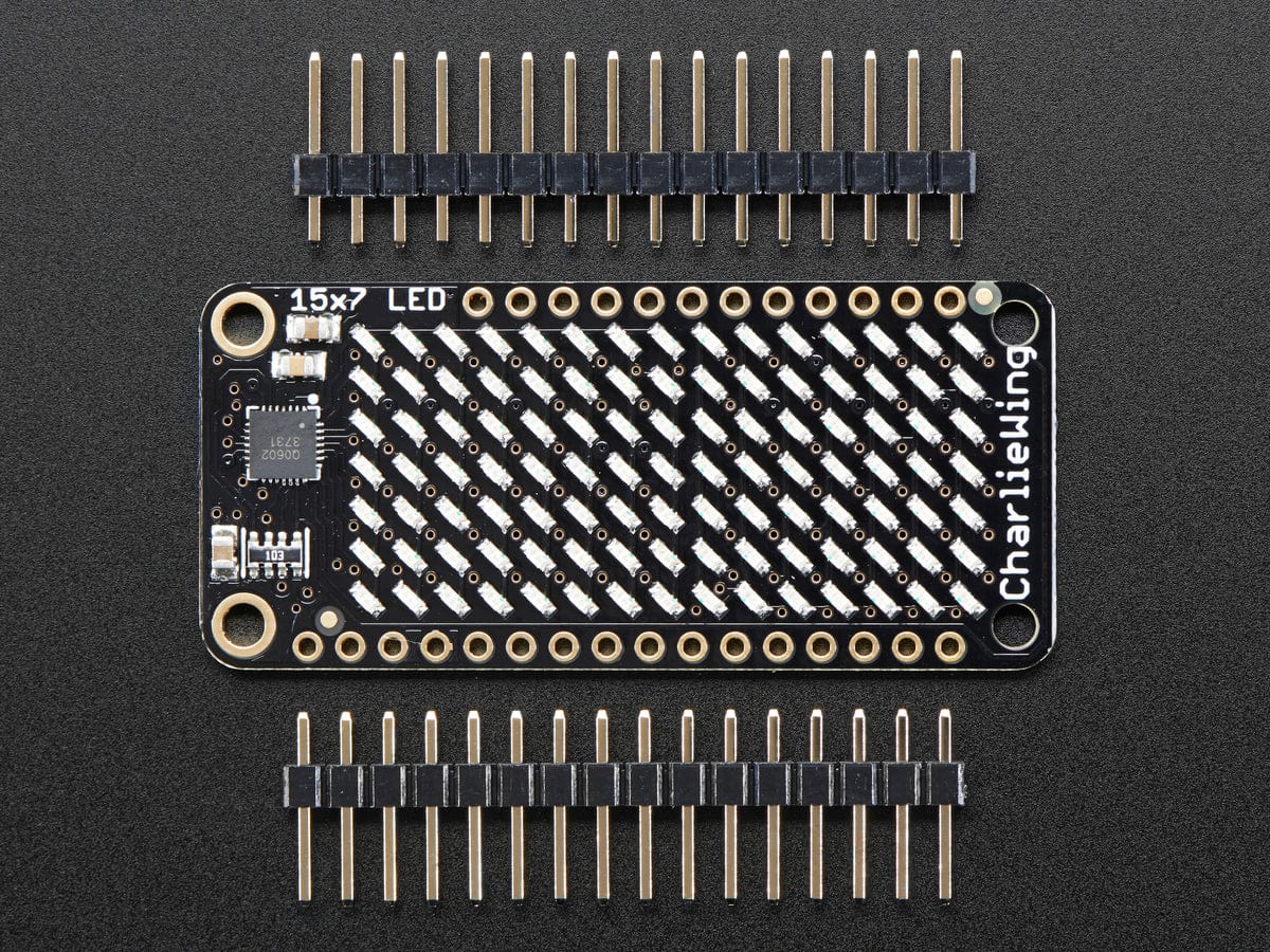 Adafruit 15x7 CharliePlex LED Matrix Display FeatherWing Yellow - Image 2