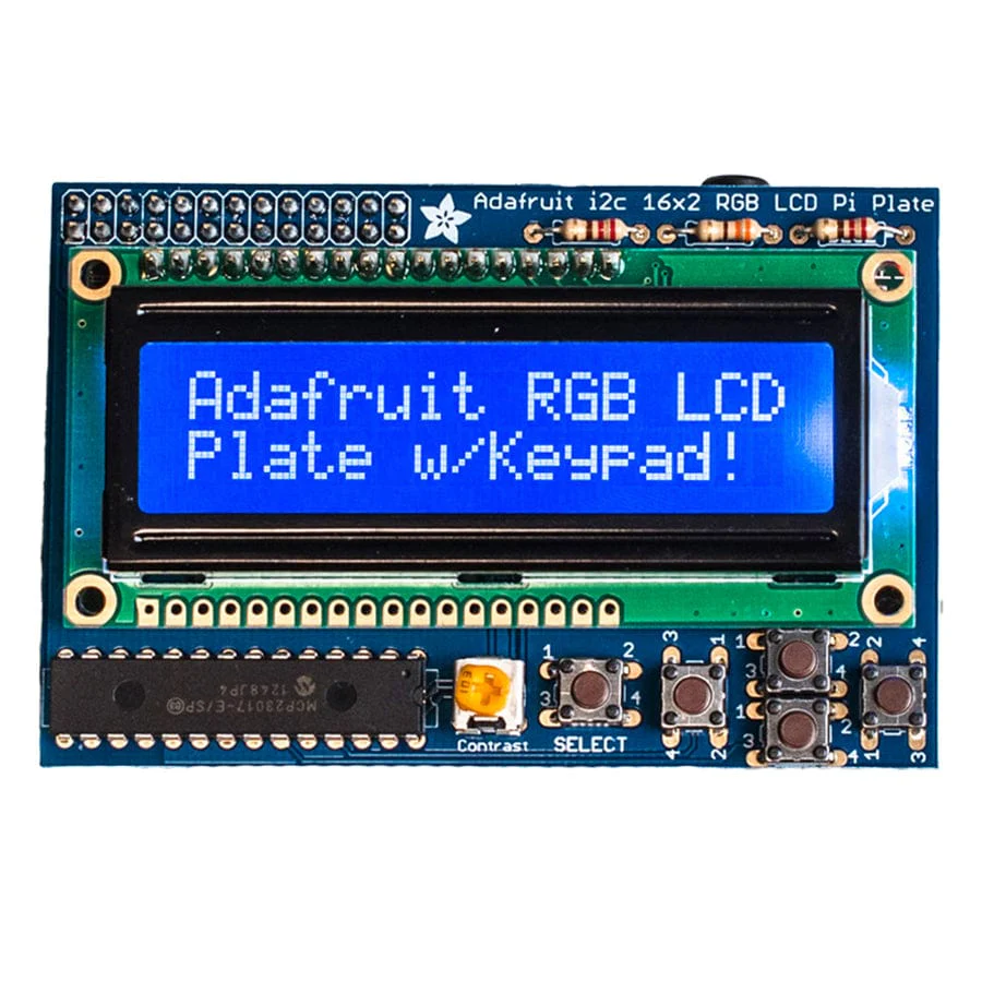 Adafruit Blue&White 16 x 2 LCD+Keypad Kit for Raspberry Pi [Discontinued]