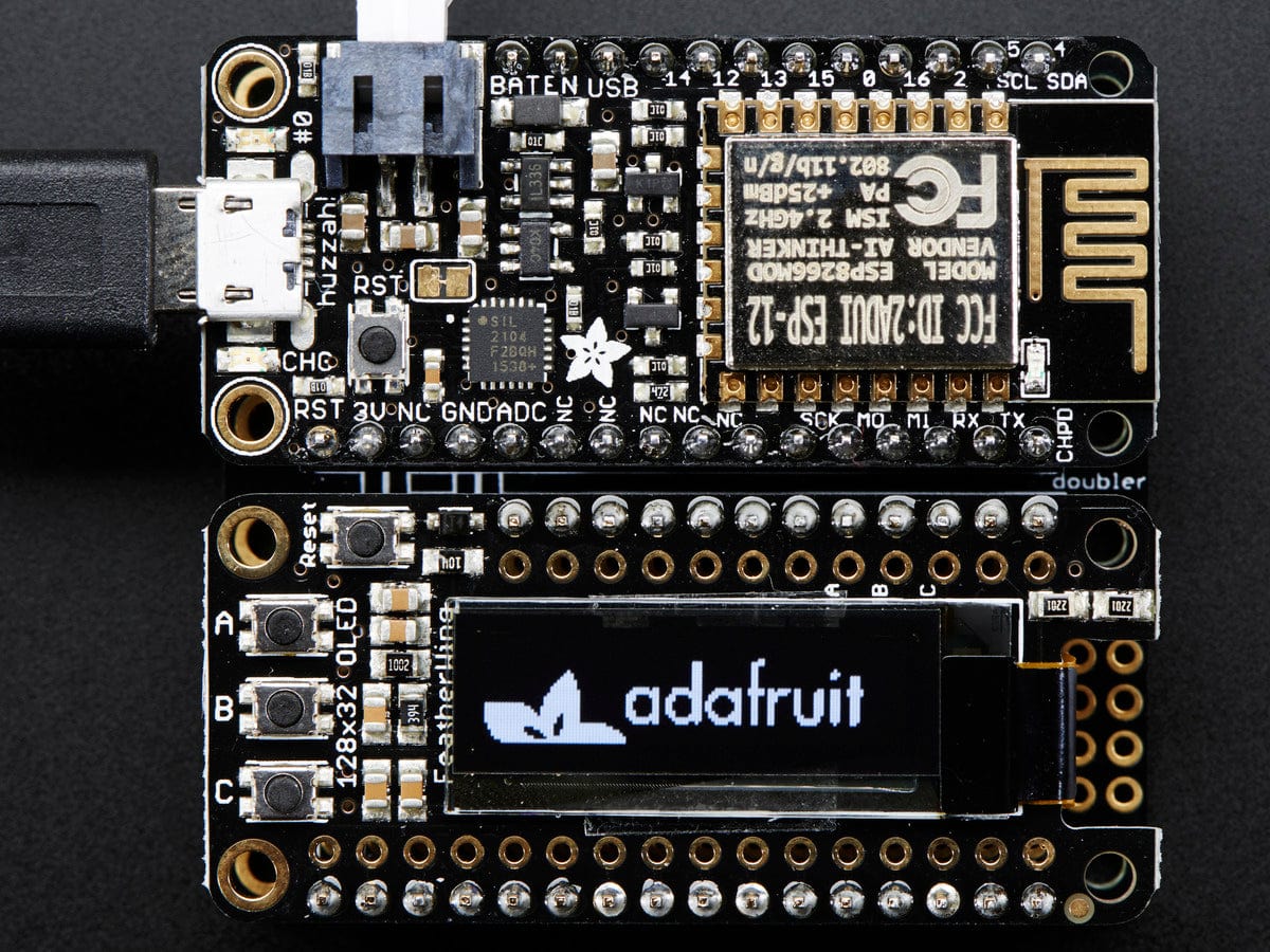 Adafruit FeatherWing OLED - 128x32 OLED Add-on For Feather - Image 3