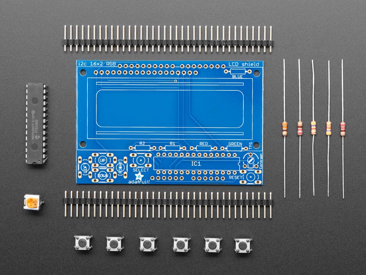 Adafruit I2C Controlled + Keypad Shield Kit for 16x2 LCD