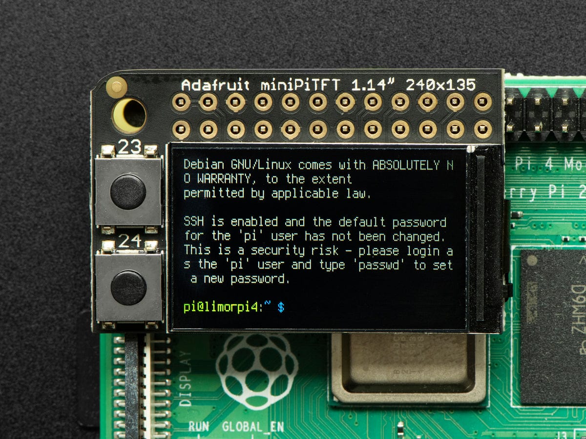 Adafruit Mini PiTFT - 135x240 Color TFT Add-on for Raspberry Pi