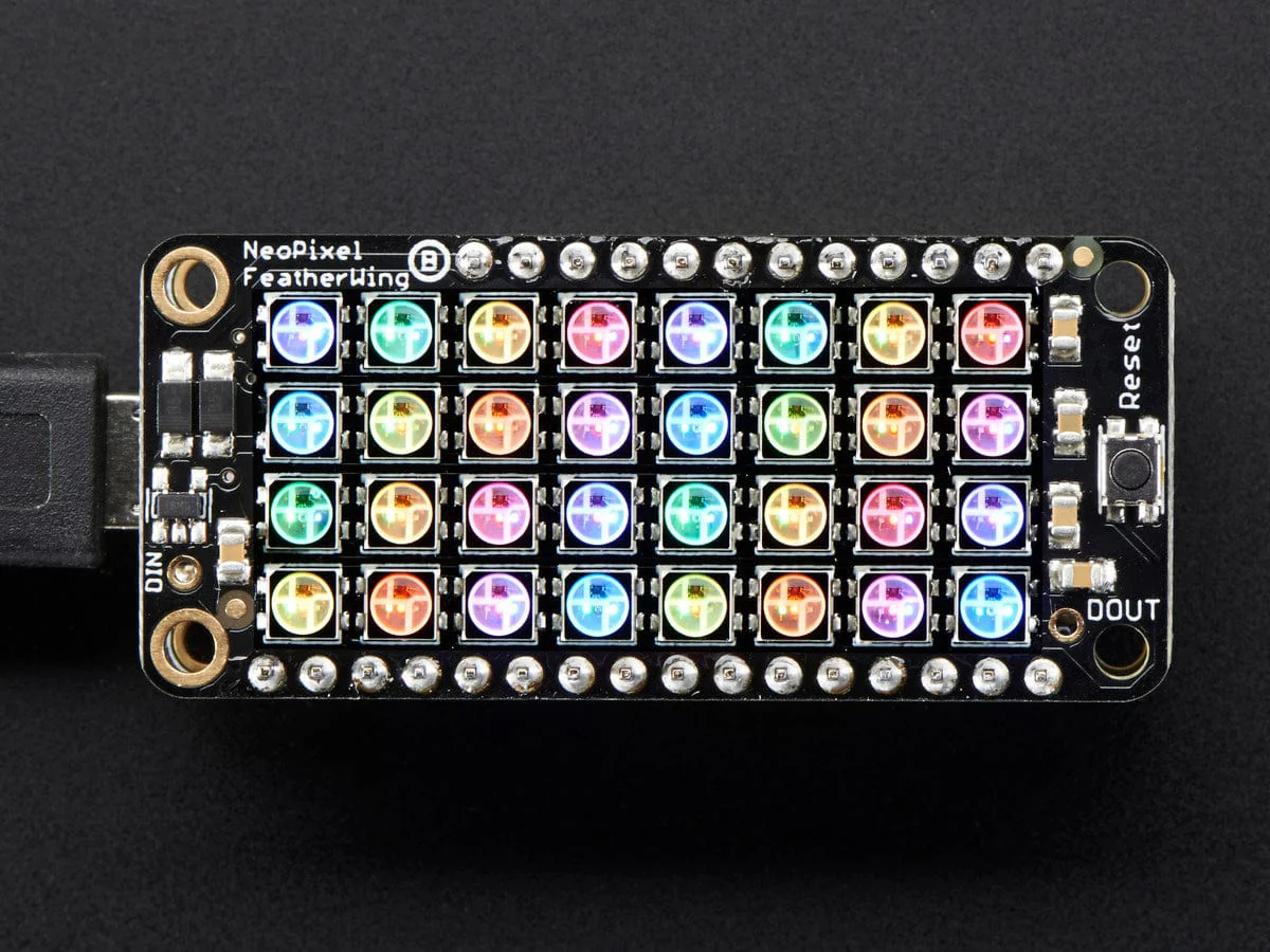 NeoPixel FeatherWing - 4x8 RGB LED Add-on For All Feather Boards - Image 2