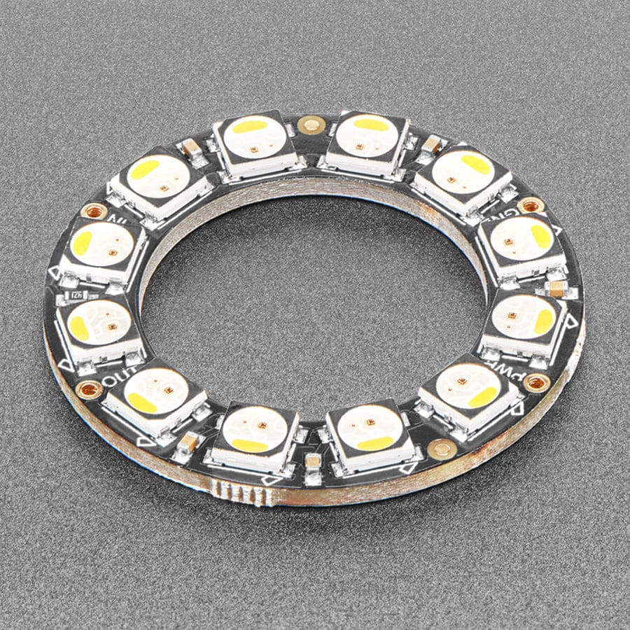 NeoPixel Ring - 12 x 5050 RGBW LEDs w/ Integrated Drivers (Warm White - ~3000K)