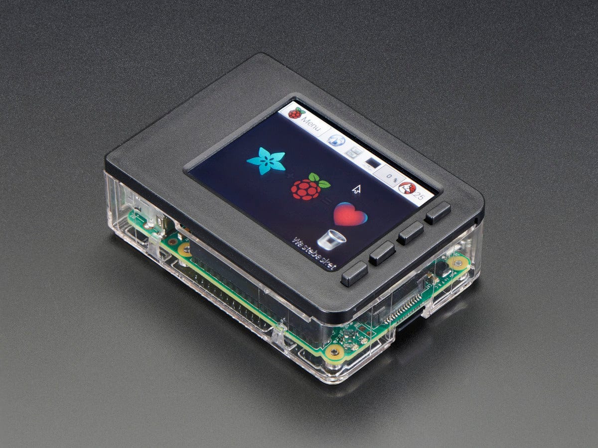 Pi Model B+ / Pi 2 / Pi 3 - Case Base and Faceplate Pack - Clear (for 2.8" PiTFT) - Image 5