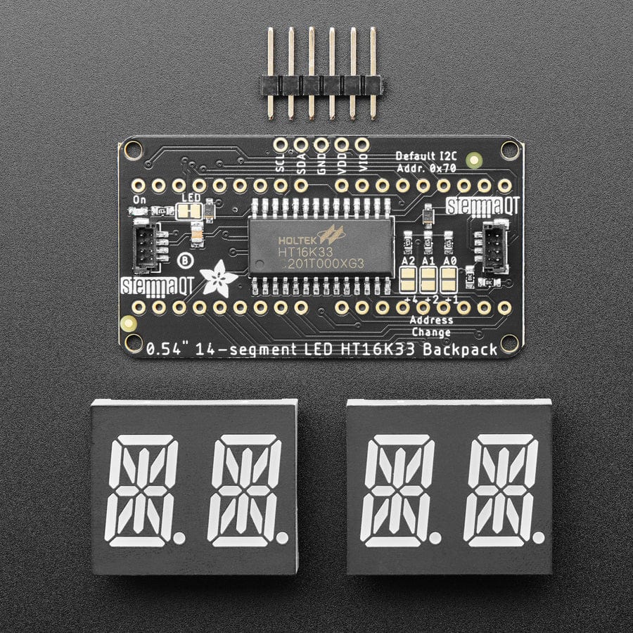 Quad Alphanumeric Display - Pure Green 0.54" Digits w/ Backpack - STEMMA QT / Qwiic - Image 2