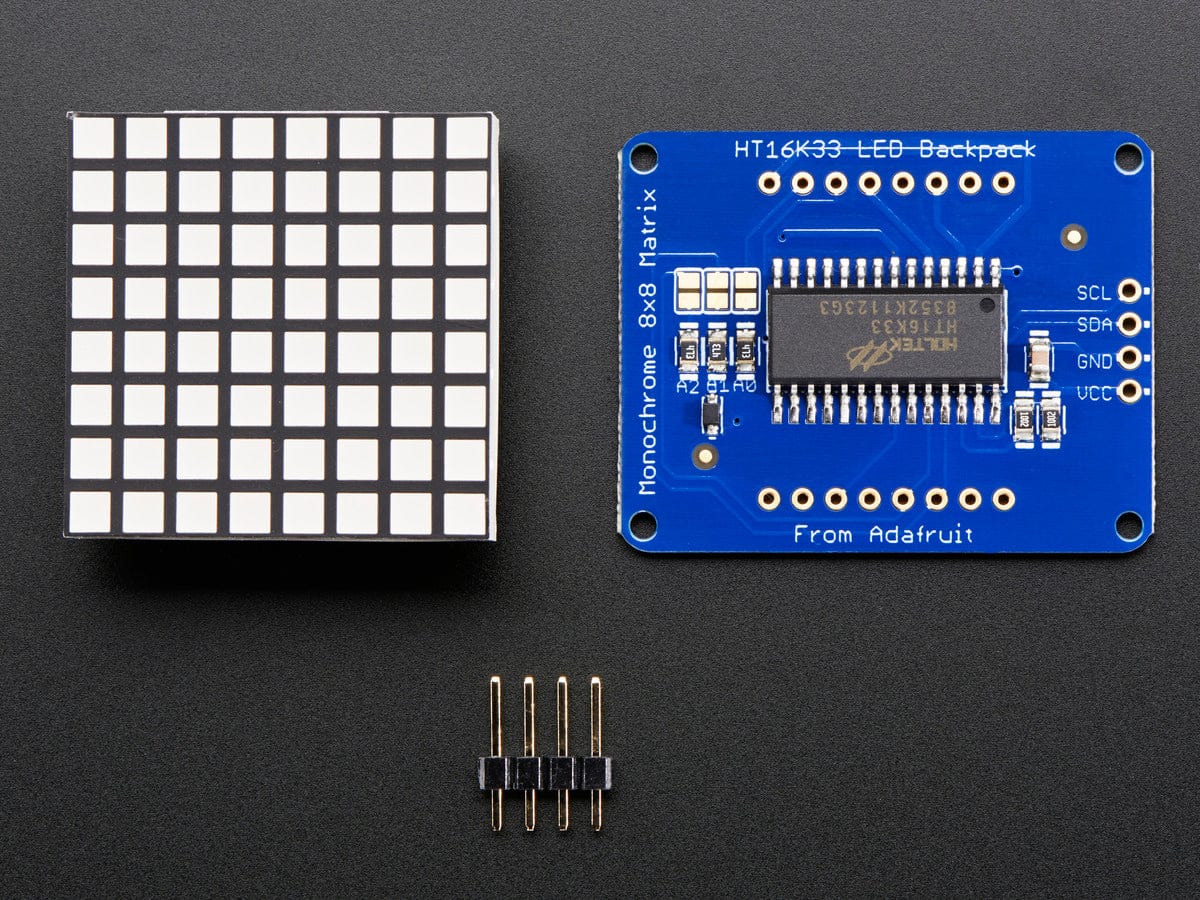 Small 1.2" 8x8 Ultra Bright Square Blue LED Matrix + Backpack [Discontinued] - Image 4