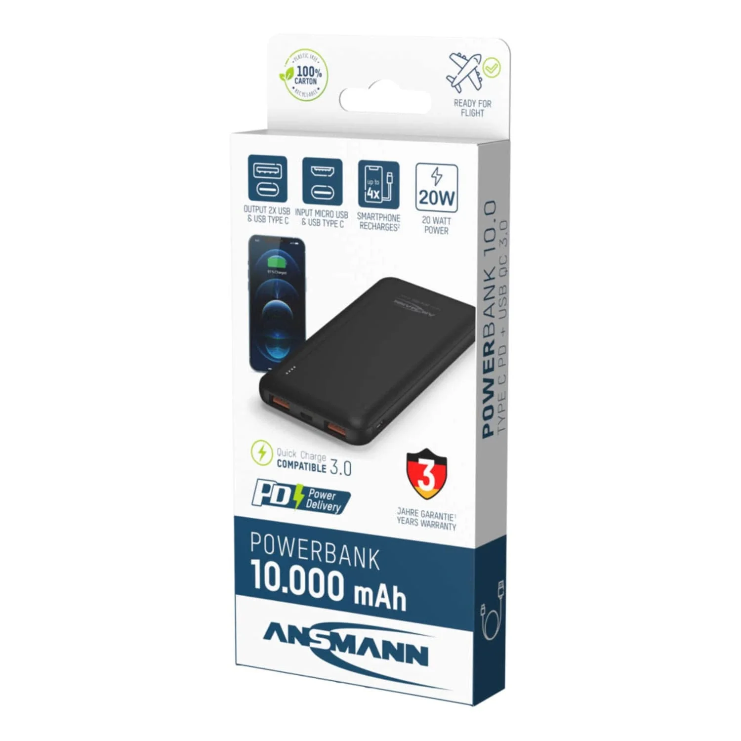ANSMANN 10,000mAh 20W PD Power Bank - Image 11