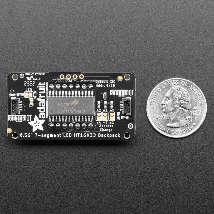 Assembled Adafruit 0.56" 4-Digit 7-Segment Display - w/ I2C Backpack QT - Red - Image 6