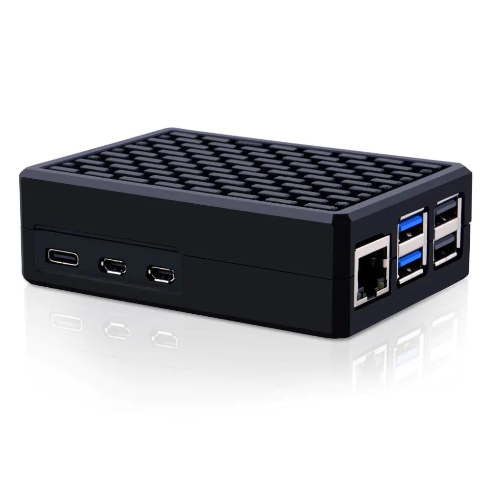 Black Aluminium Alloy Passive Cooling Case for Raspberry Pi 5