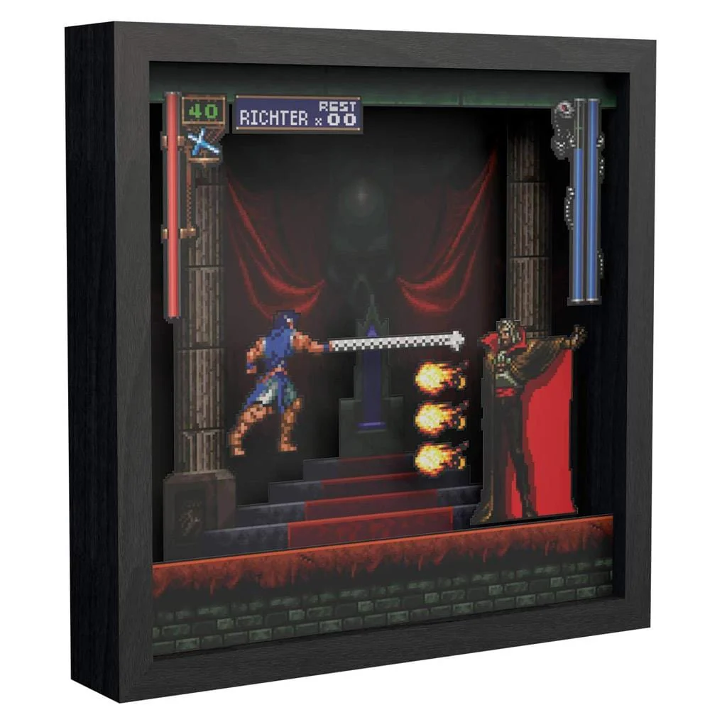 Castlevania: Symphony of the Night Intro Dracula Pixel Frame (9x9") [Discontinued]
