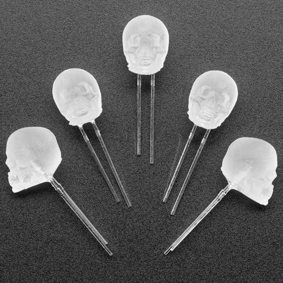dLUX-dLITE Cool White Skull Shape LEDs (5 Pack)