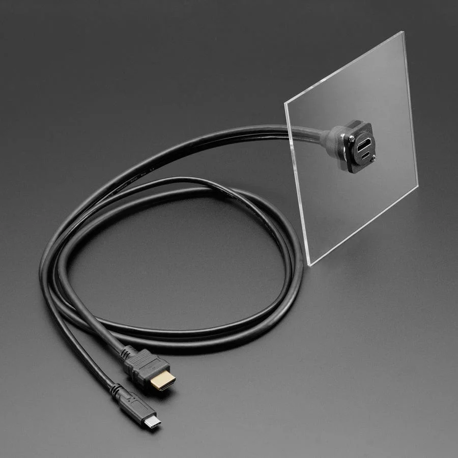Dual Panel Mount Extension Cable with HDMI / DVI and USB-C - 1m