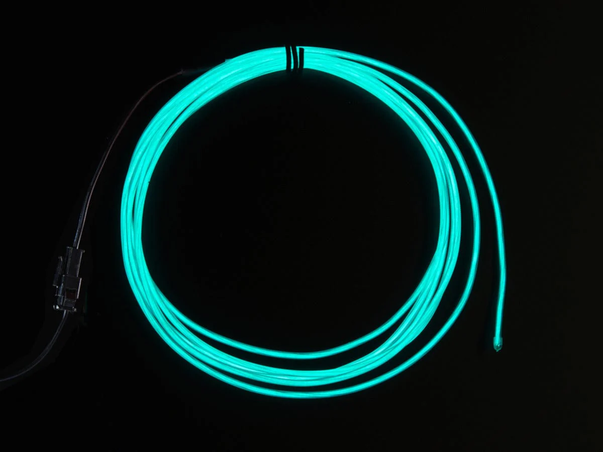 EL wire starter pack - Aqua 2.5 meter (8.2 ft) [Discontinued]