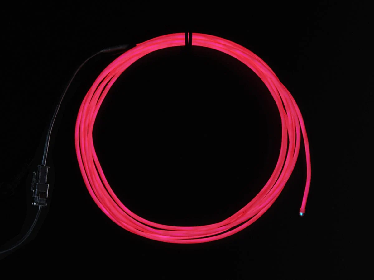EL wire starter pack - Pink 2.5 meter (8.2 ft) [Discontinued]