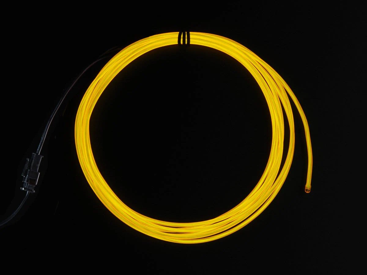 EL wire starter pack - Yellow 2.5 meter (8.2 ft) [Discontinued]