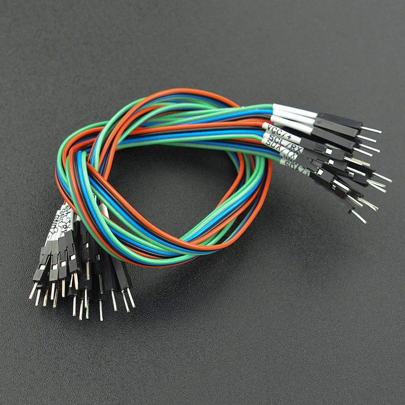 Gravity: 4-Pin M/M DuPont Line with Tag (30cm, 5 Pack)