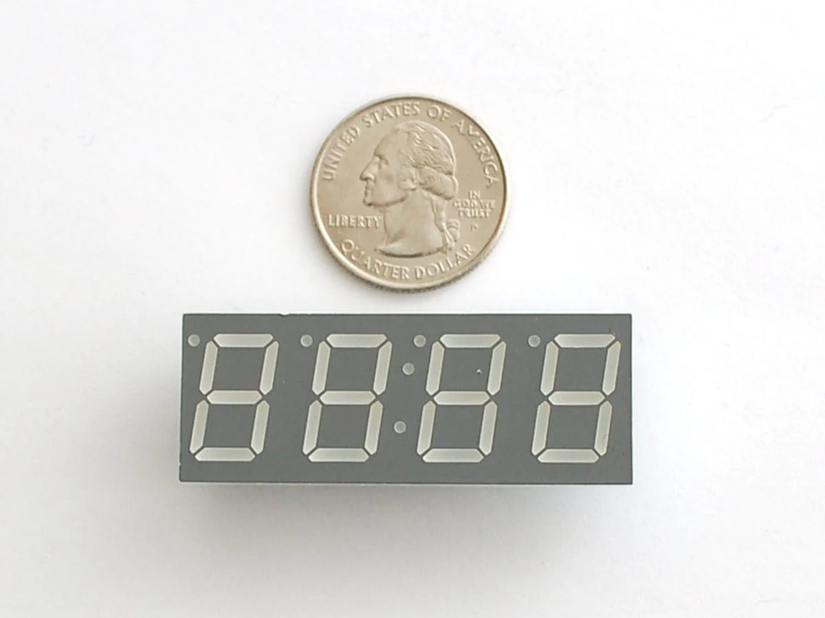 Green 7-segment clock display - 0.56" digit height [Discontinued] - Image 2