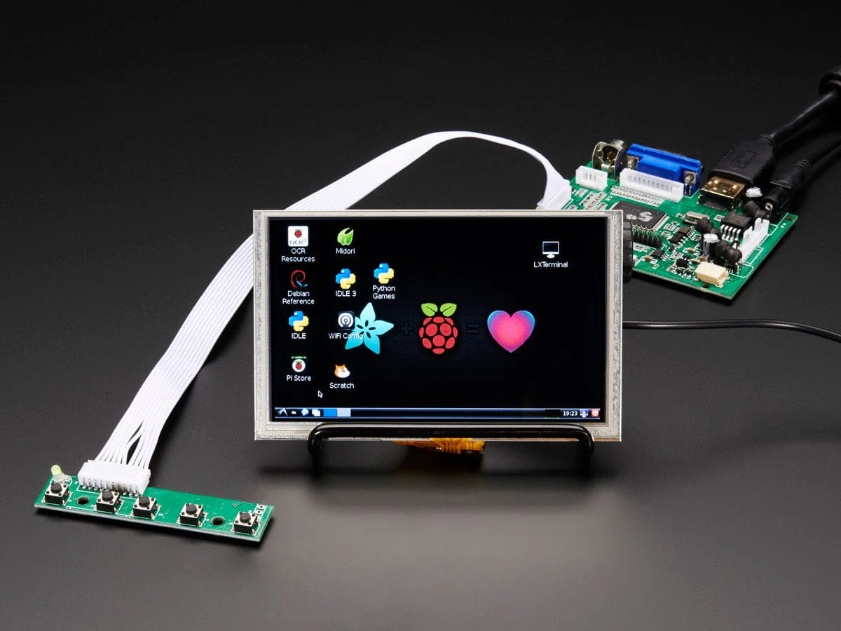 HDMI 4 Pi: 5" Display (w/Touch) 800x480 - HDMI/VGA/NTSC/PAL [Discontinued]