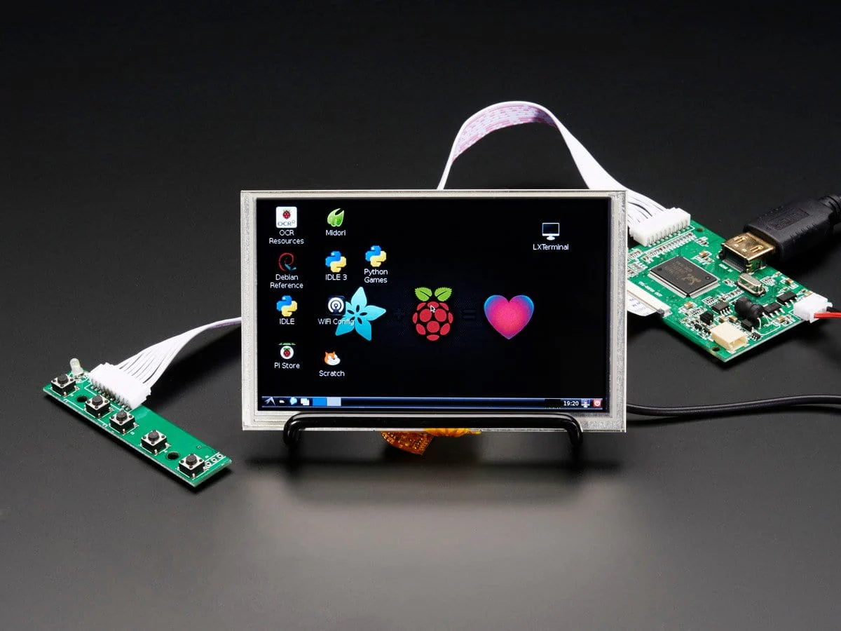 HDMI 4 Pi: 5" Display w/Touch and Mini Driver - 800x480 HDMI [Discontinued]
