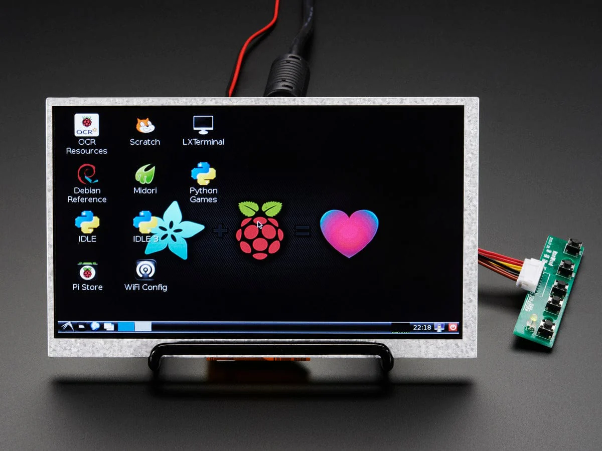 HDMI 4 Pi: 7" Display (no Touch) w/Mini Driver - 800x480 HDMI [Discontinued]