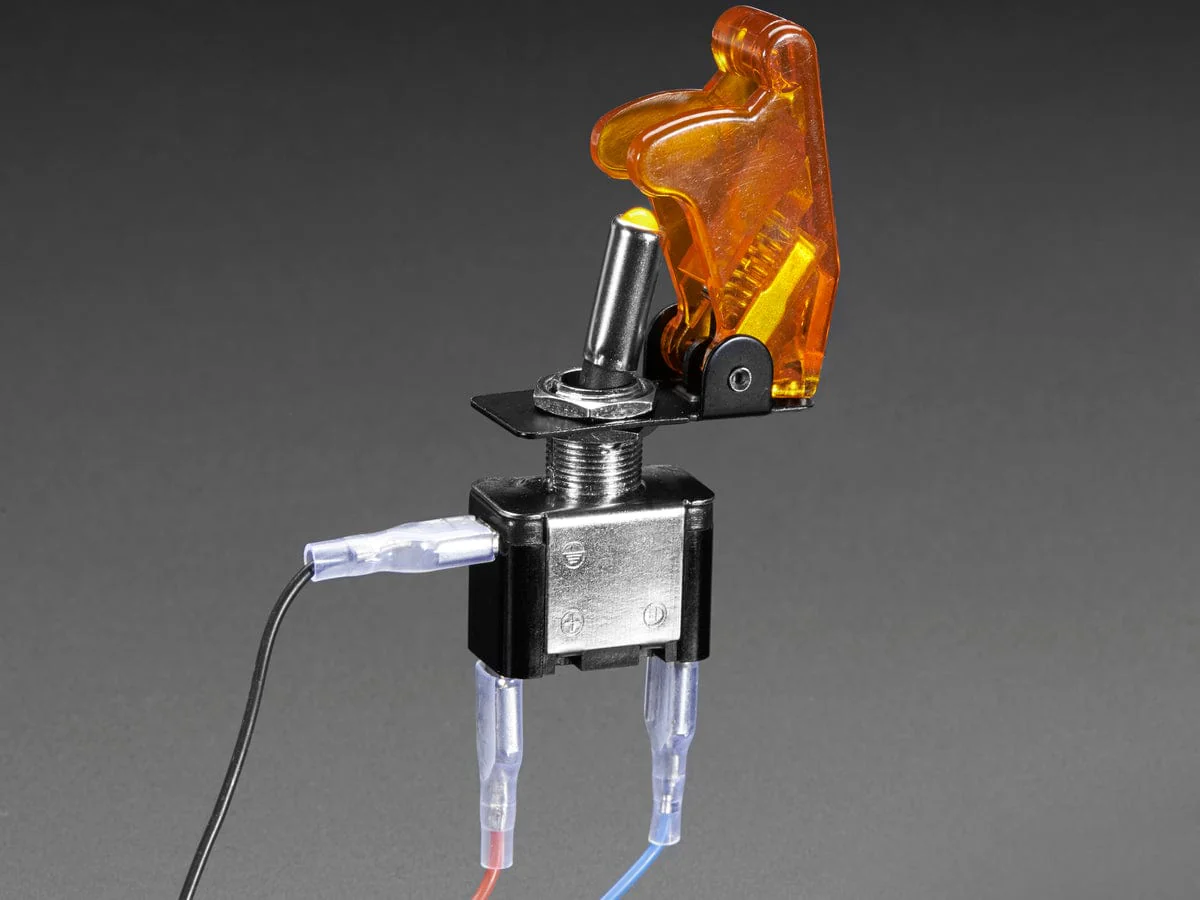 Illuminated Toggle Switch with Cover - Yellow
