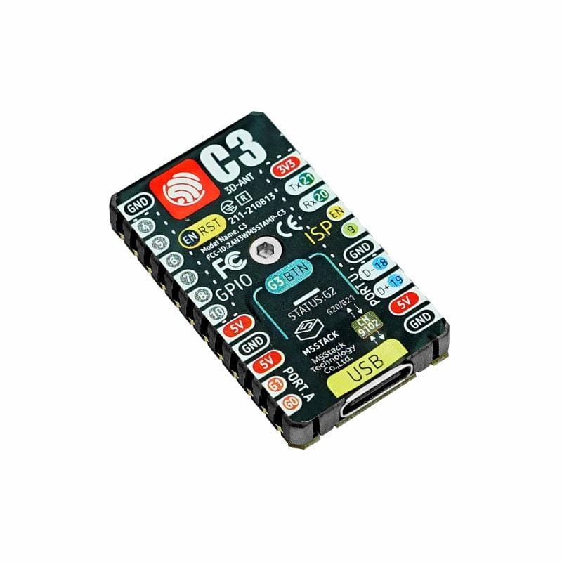 M5Stack M5Stamp C3 Mate with Pin Headers - Image 3