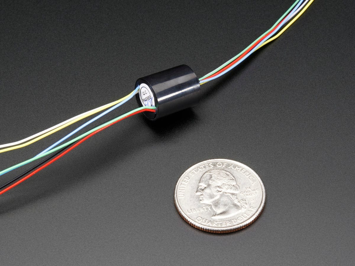 Miniature Slip Ring - 12mm diameter, 6 wires, max 240V @ 2A - Image 2