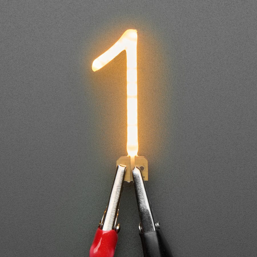 Number LED Filament - Warm White "1"