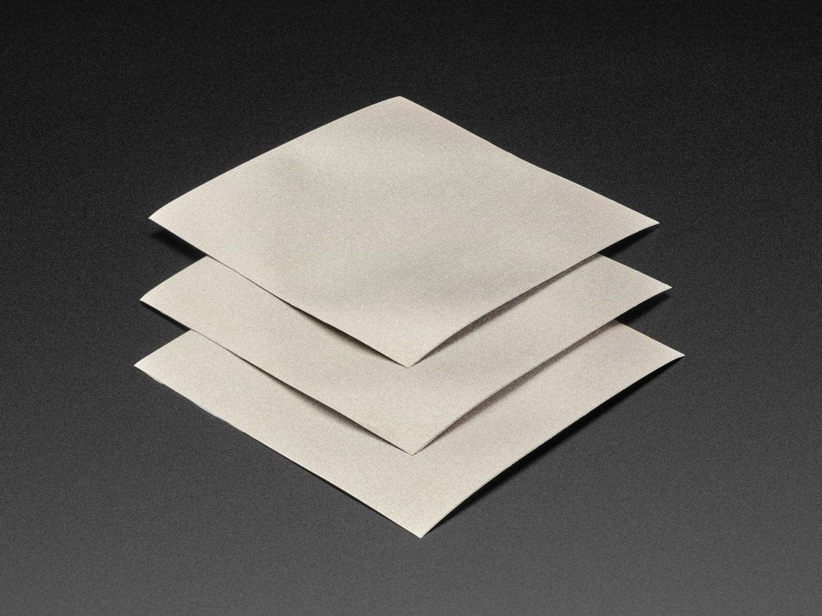 Nylon Fabric Squares with Conductive Adhesive (10cm x 10cm - 3 pack)
