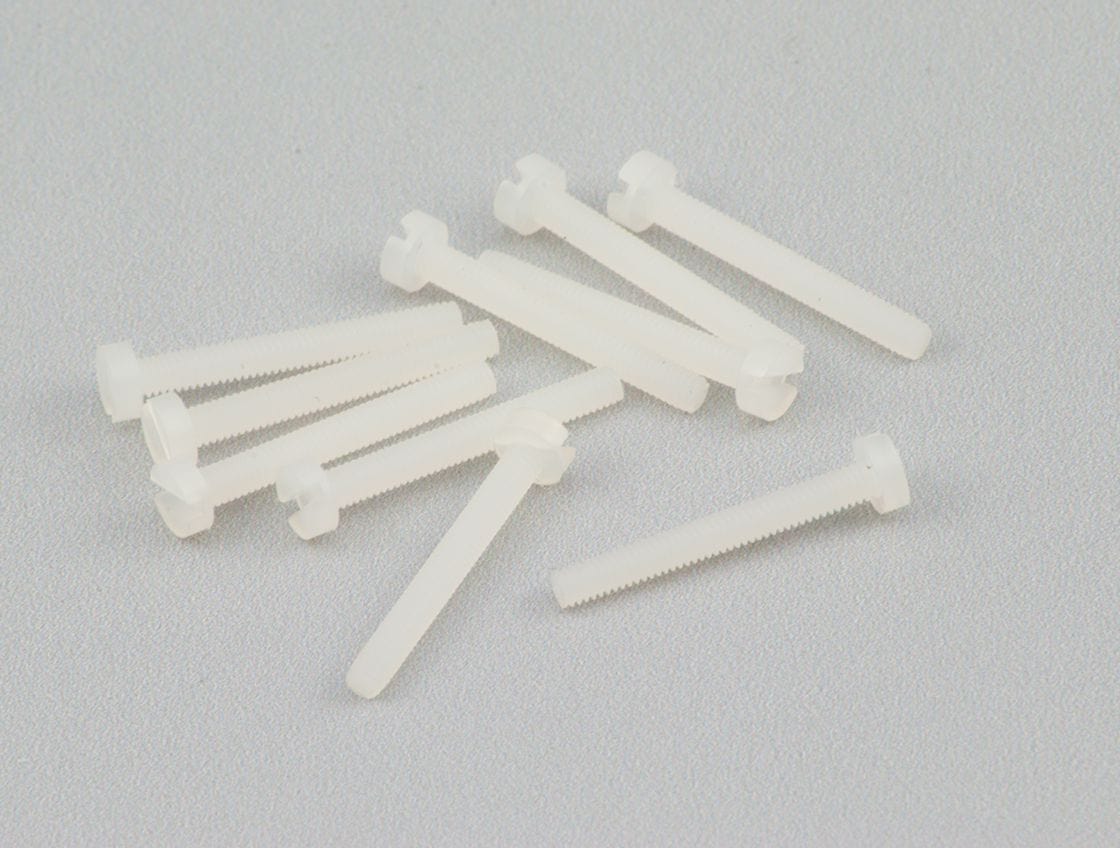 Nylon Slotted Cheese Head Screws - M2 x 20mm (10 Pack)