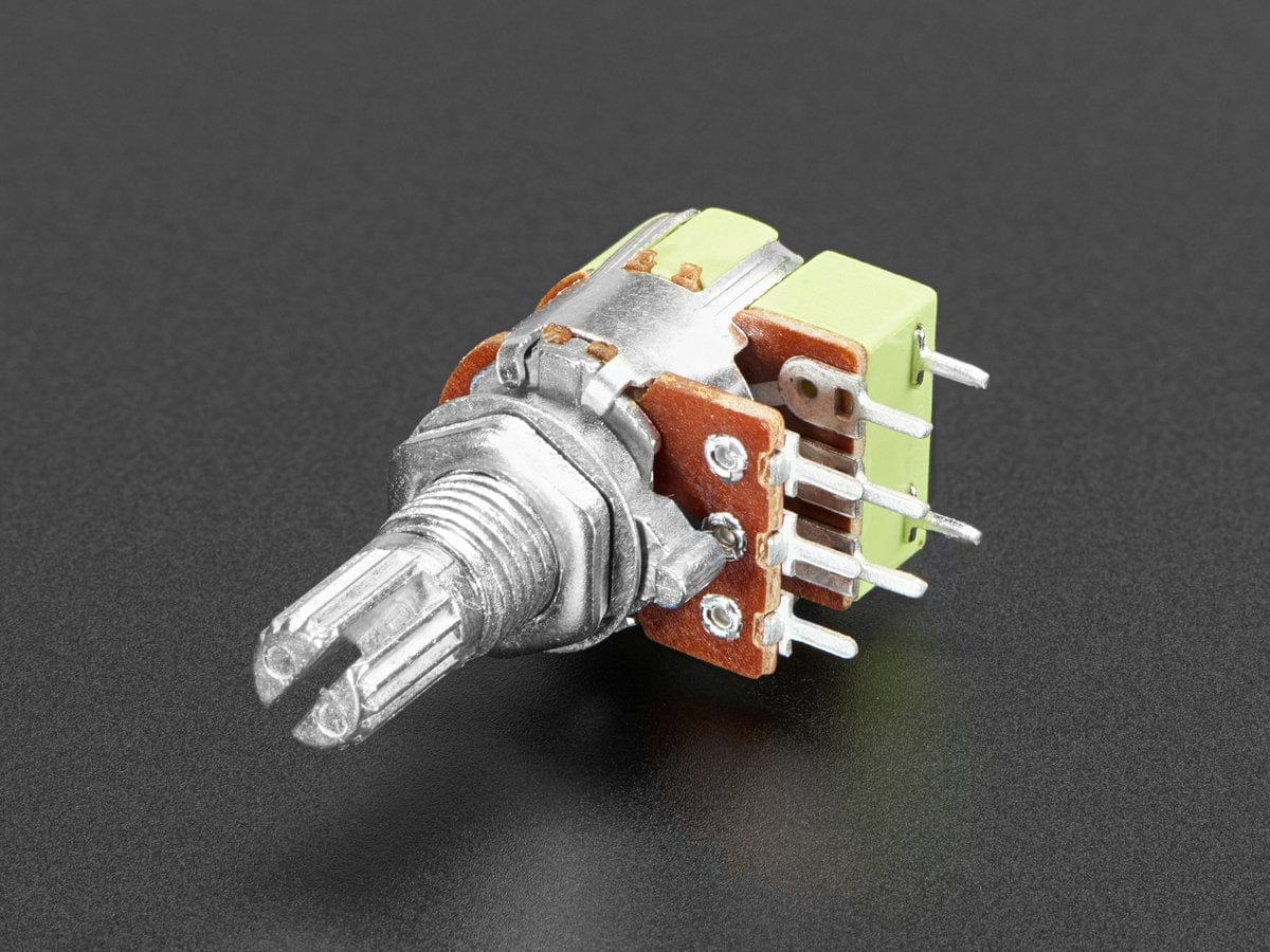 Panel Mount 10K Dual Log Potentiometer w/ On-Off Switch (10K Dual Log w Switch)