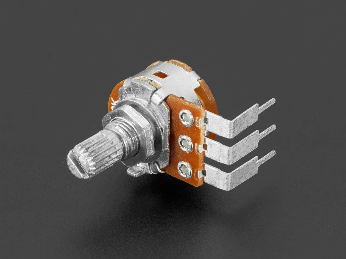 Panel Mount Right Angle 10K Linear Potentiometer w/On-Off Switch (10K Linear w/ Switch)