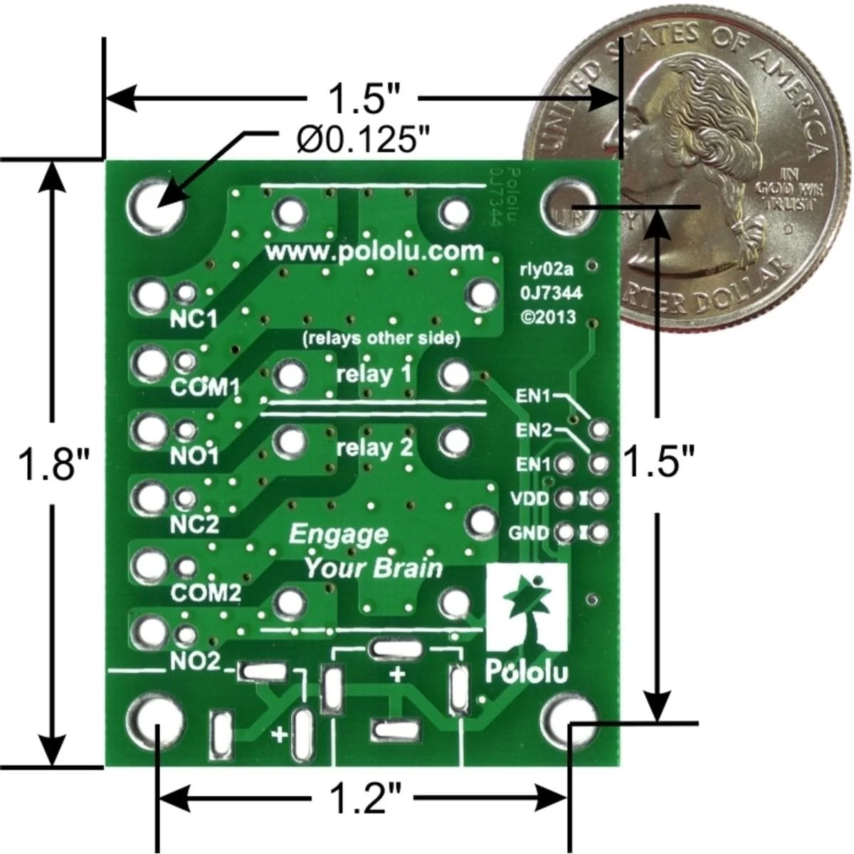 Pololu Basic 2-Channel SPDT Relay Carrier with 5VDC Relays (Assembled) - Image 6
